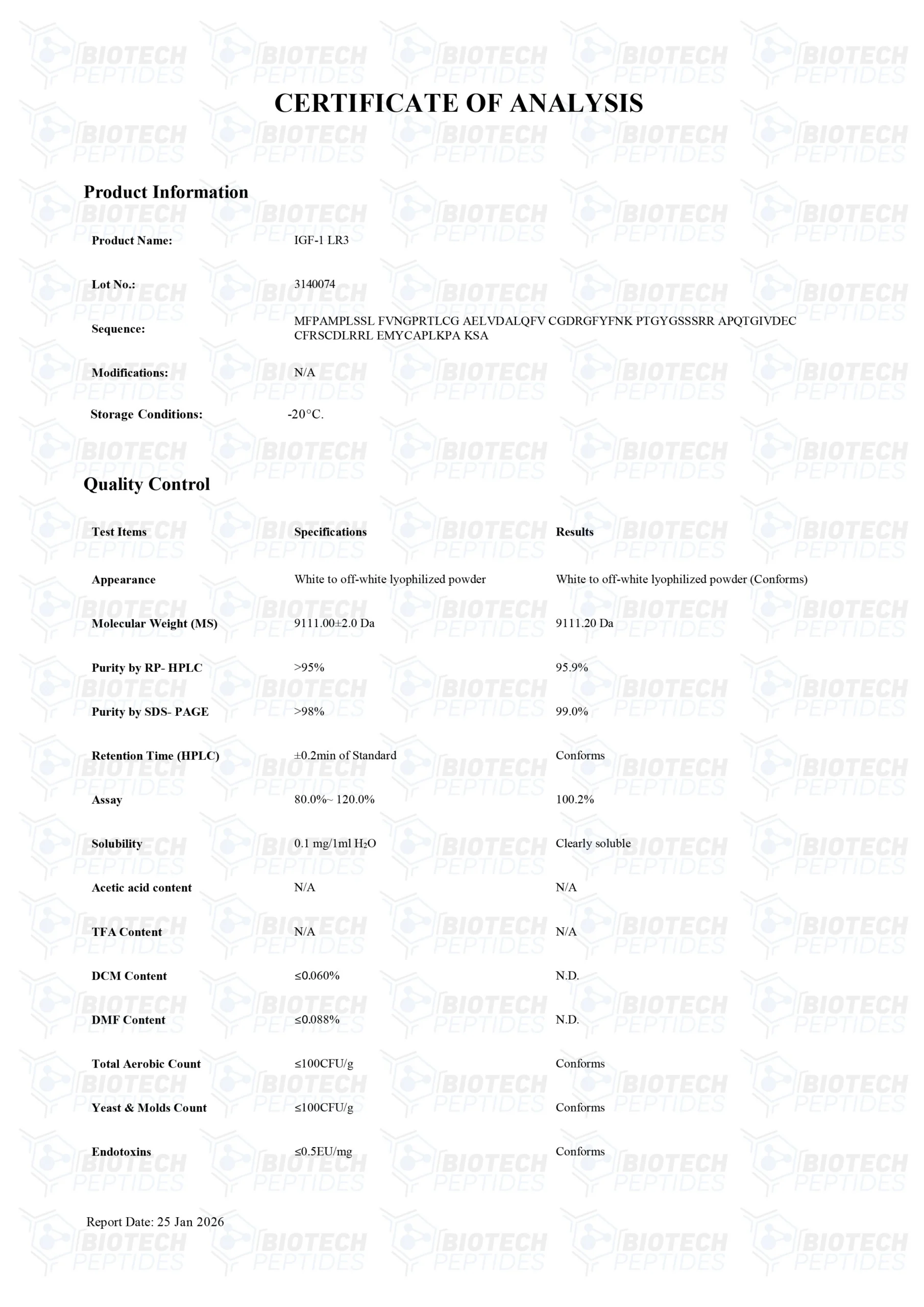 Receptor Grade IGF-1 LR3 (100mcg) - Image 2